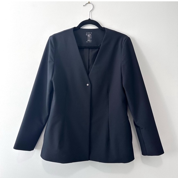 ADAY Trailblazer Blazer Black Tailored Stretch Jacket Sz M - Picture 4 of 11